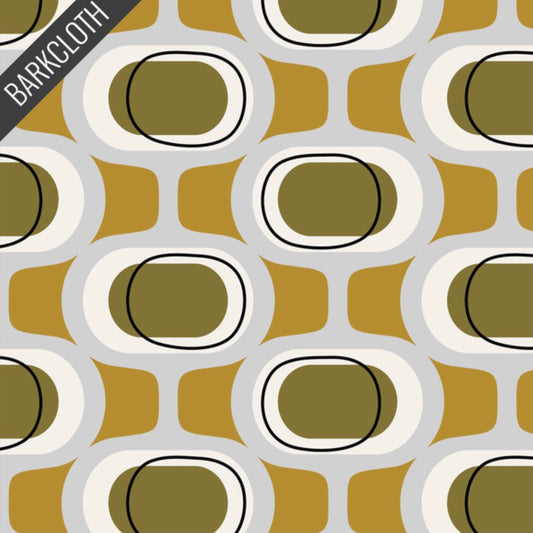 Custom Lamp Shade only - Barkcloth Orbs in Olive