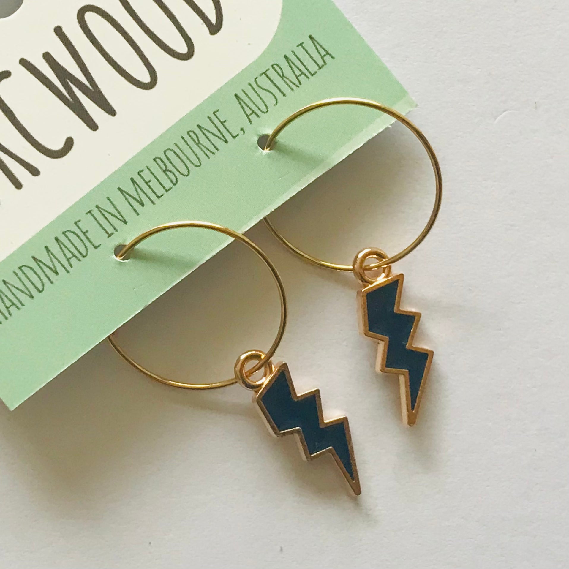 Cloud & Lightening Bolt Hoop Earrings