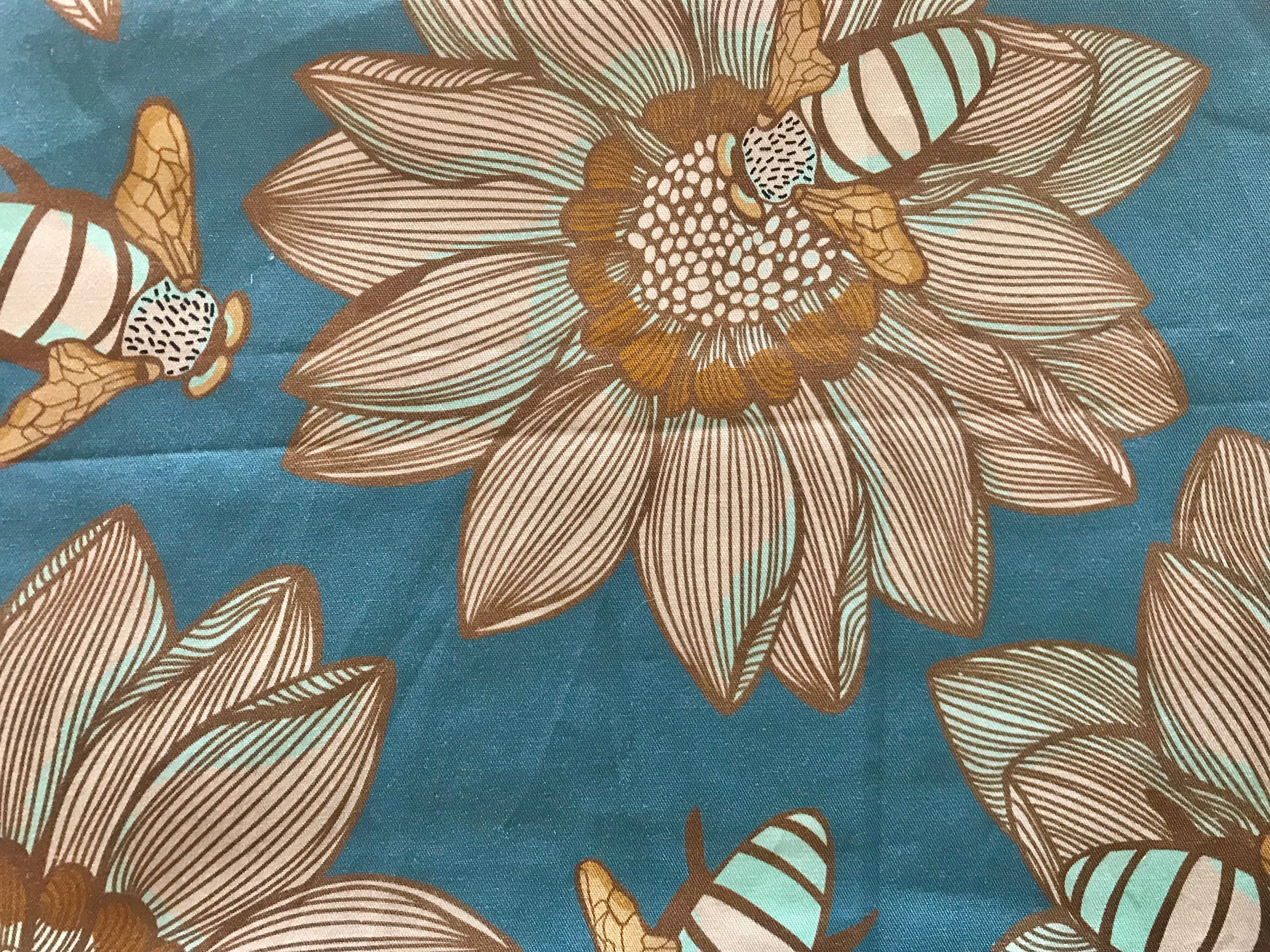 Custom Lamp Shade only - Teal & Gold Bees