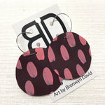 Hand painted leather bold statement earrings - The Sphere