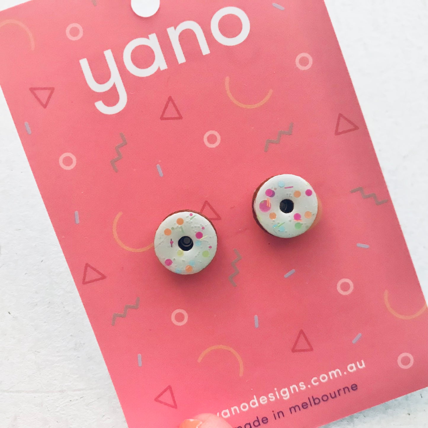 Donuts Laser Cut Timber Stud Earrings