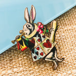 Alice in Wonderland Wood Brooches