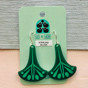 Art Deco Acrylic Earrings - Large Fan Hooks