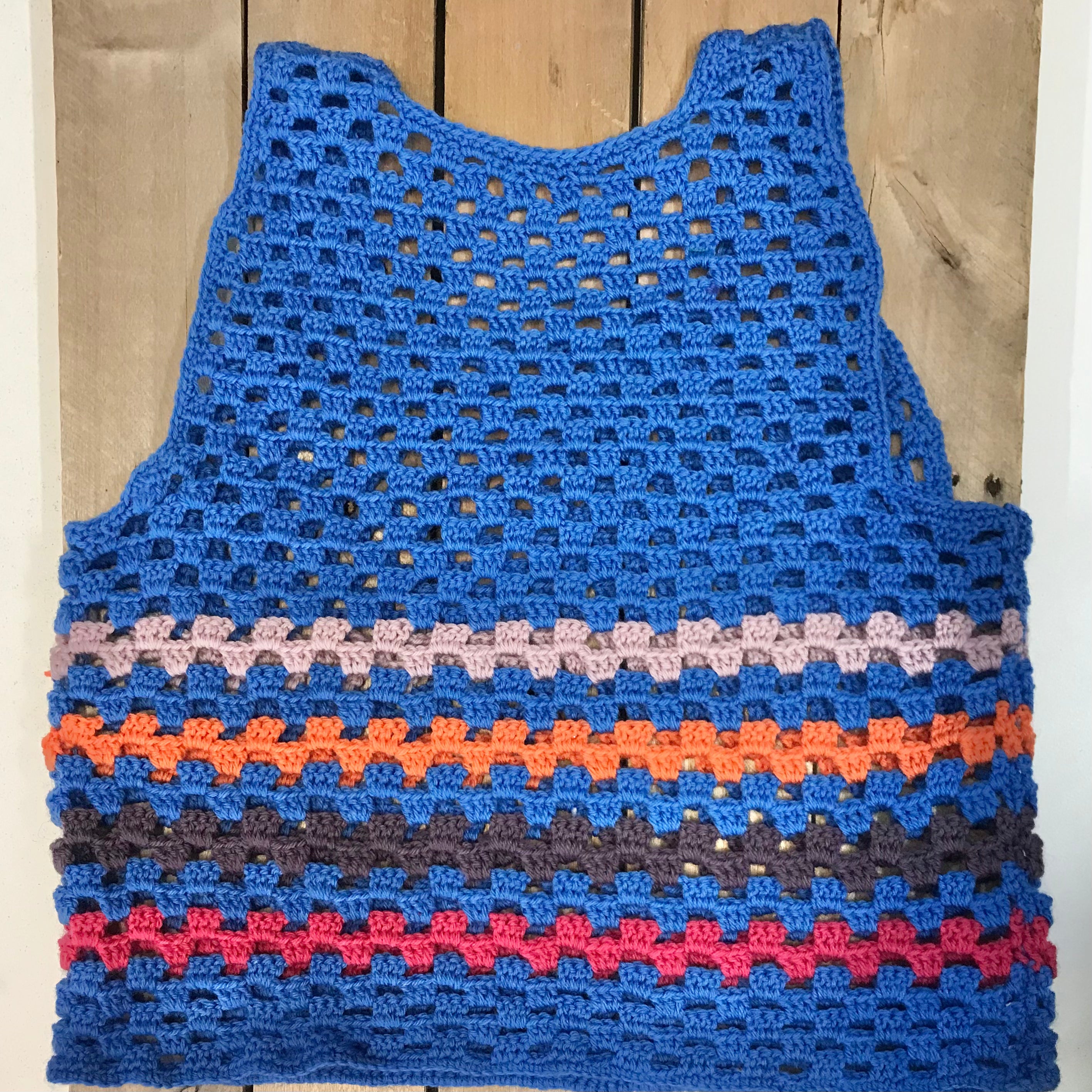 hand-knitted locally - adult crochet singlet vest top