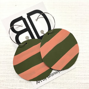 Hand painted leather bold statement earrings - The Sphere