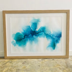 Hand-painted Original Fluid Framed Artwork - A2 Blue & Purple **ON SALE**