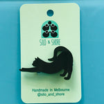 Art Deco Acrylic Brooch - Cats