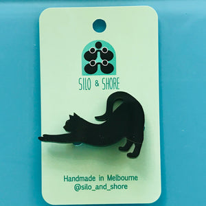Art Deco Acrylic Brooch - Cats