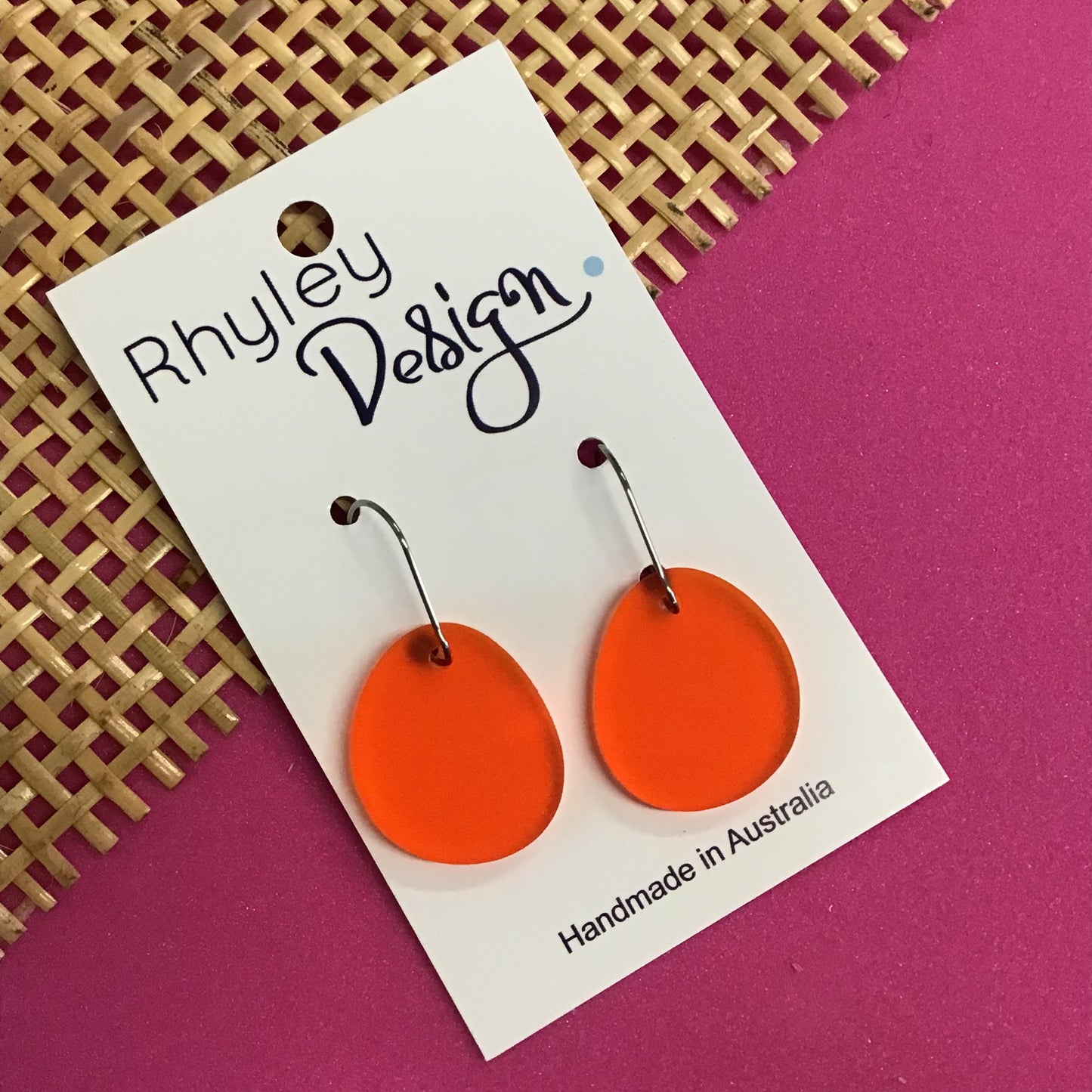 Bold Perspex Drop Disc Earrings - Mini