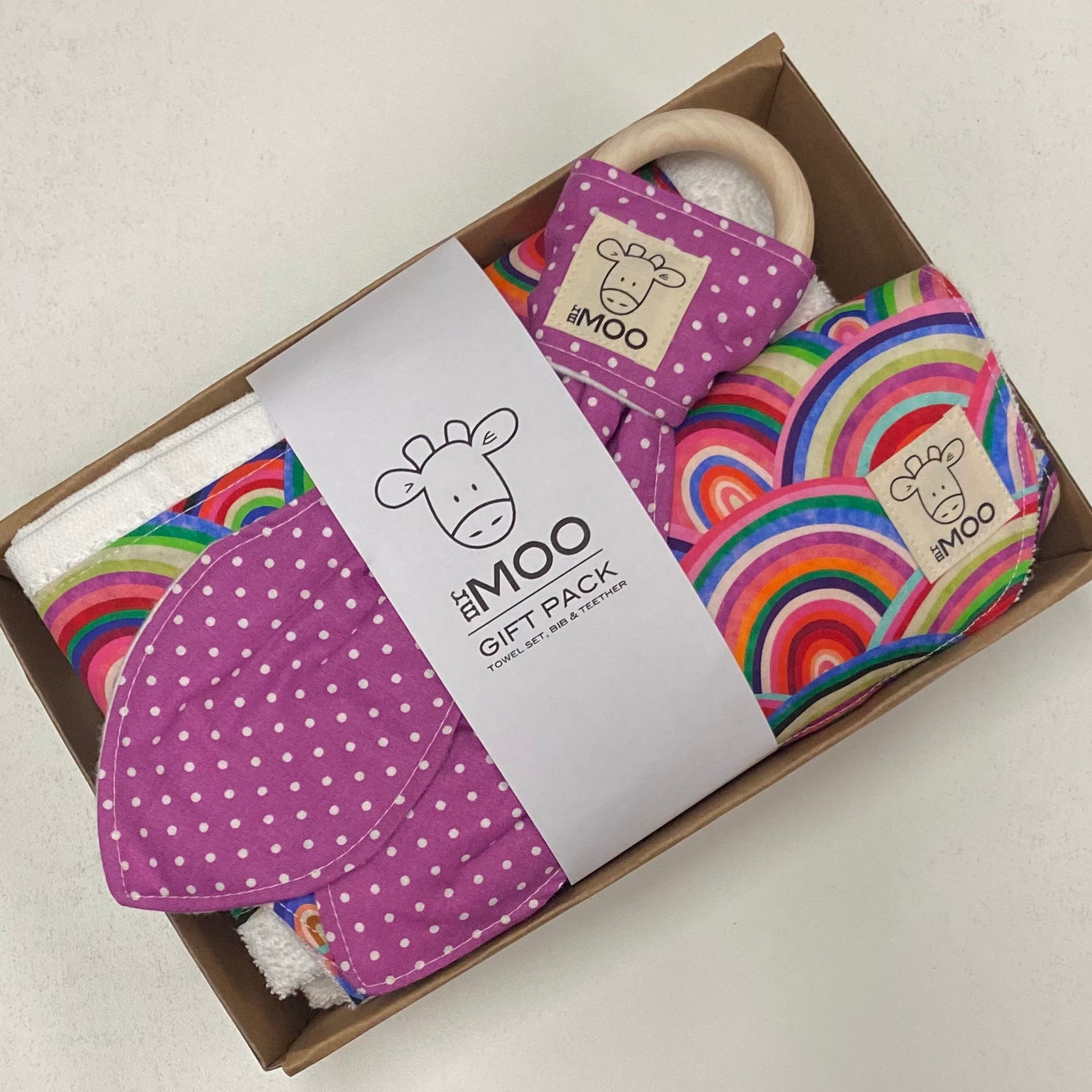 Gift Box - Towel, Face Washer, Bib & Teether