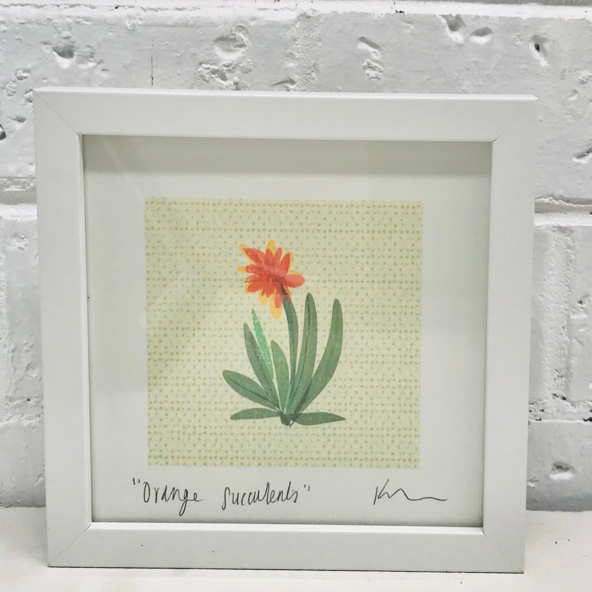 Framed Art Print - ORANGE SUCCULENTS