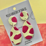 Polymer Clay Handmade Earrings - Lemon & Raspberry Dragonfruit