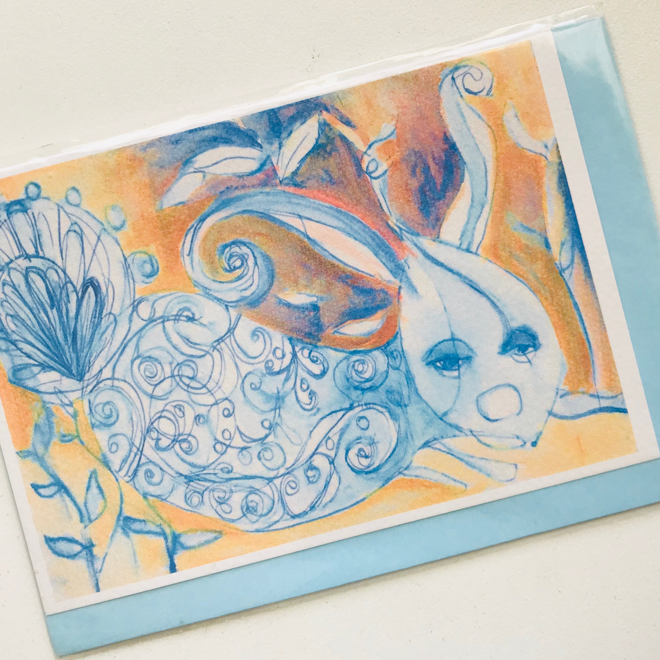 Mixed Media Recycled A6 Art Print Greeting Cards with Envelopes