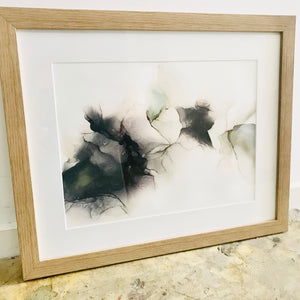 Hand-painted Original Fluid Framed Artwork - A3 Black & Gold **ON SALE**
