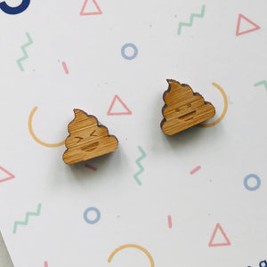 Poo Emoji Laser Cut Stud Earrings