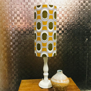 Custom Lamp Shade only - Barkcloth Orbs in Olive