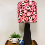 Custom Lamp Shade only - Barkcloth Blooms in Pink