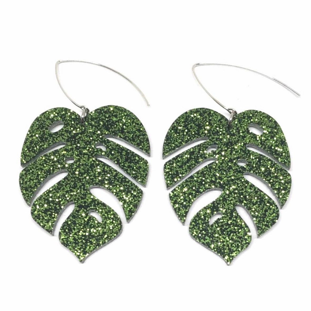 Monstera Leaf Hook/Hoop Earrings