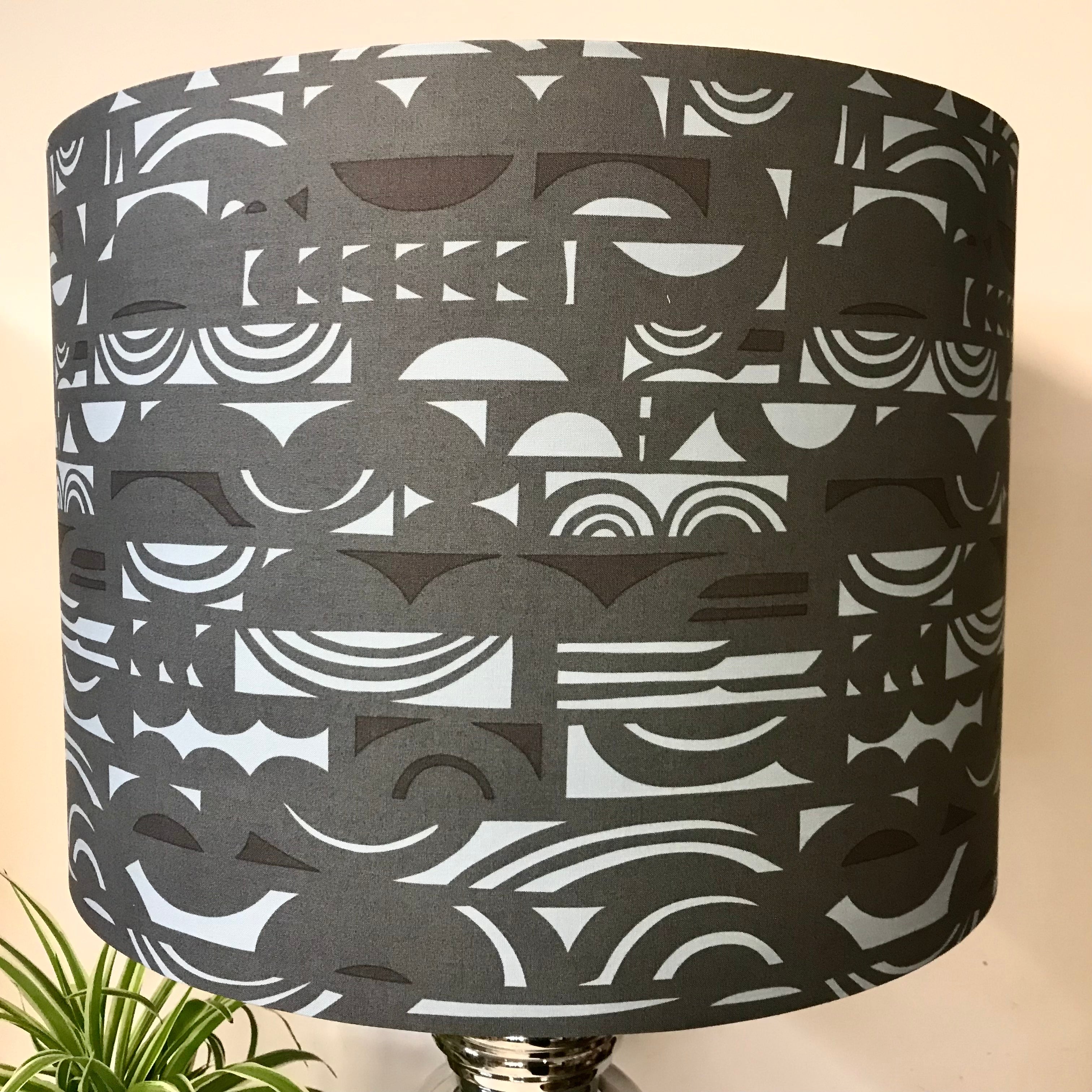 Custom Lamp Shade only - Abstract Screen: Blue Grey