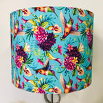 Custom Lamp Shade only - Aqua Hummingbirds