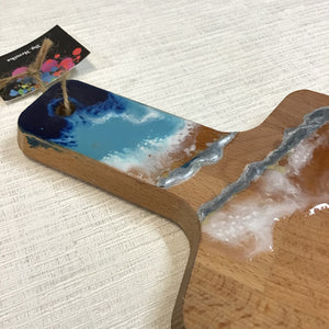 Organic Shaped Serving Board with Resin Detail