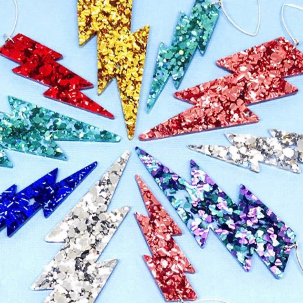 Lightening Bolt Hook Earrings - Medium