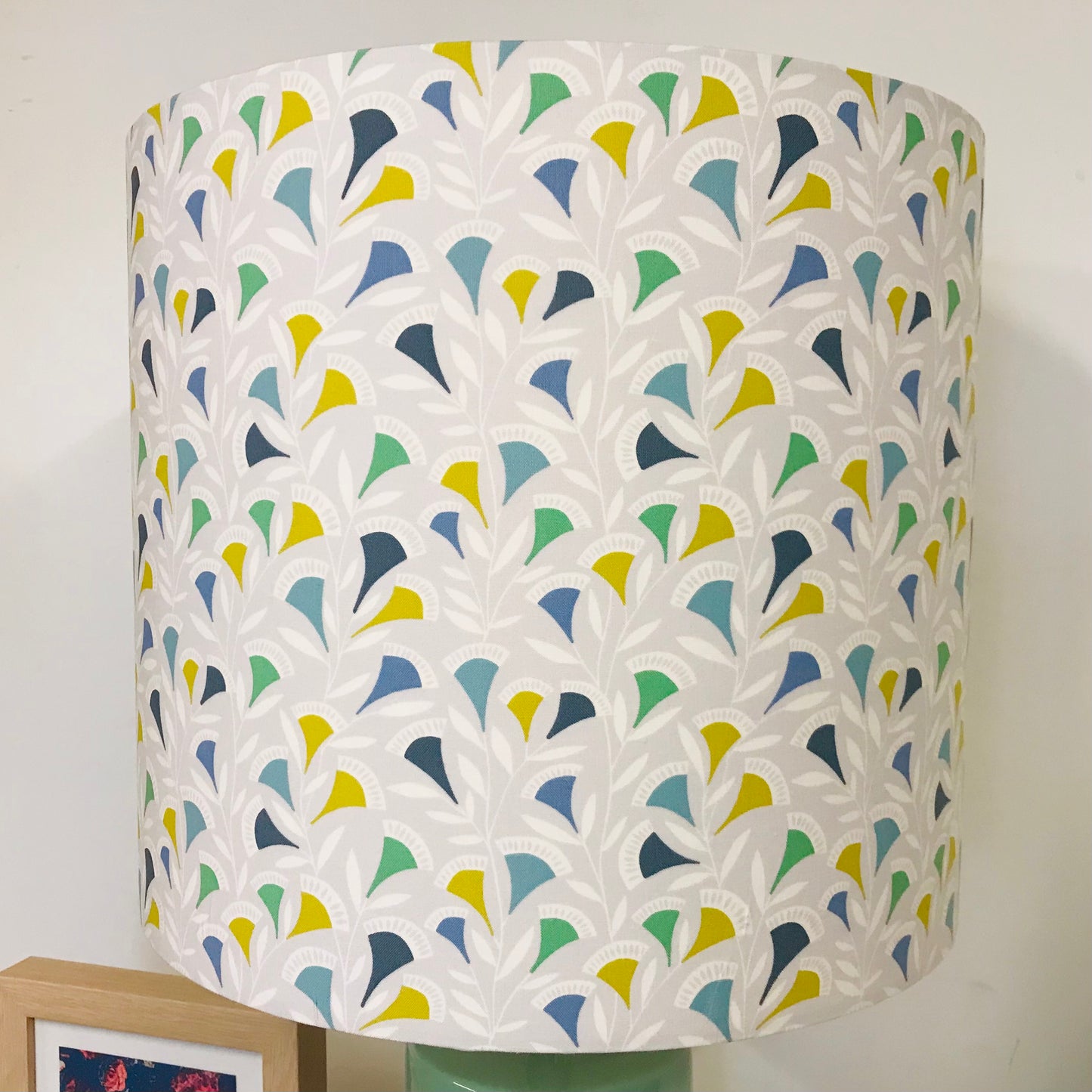 Custom Lamp Shade only - Buds on Grey