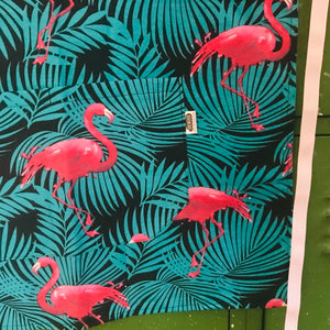 Apron (adult - medium) - Flamingo (teal ferns)