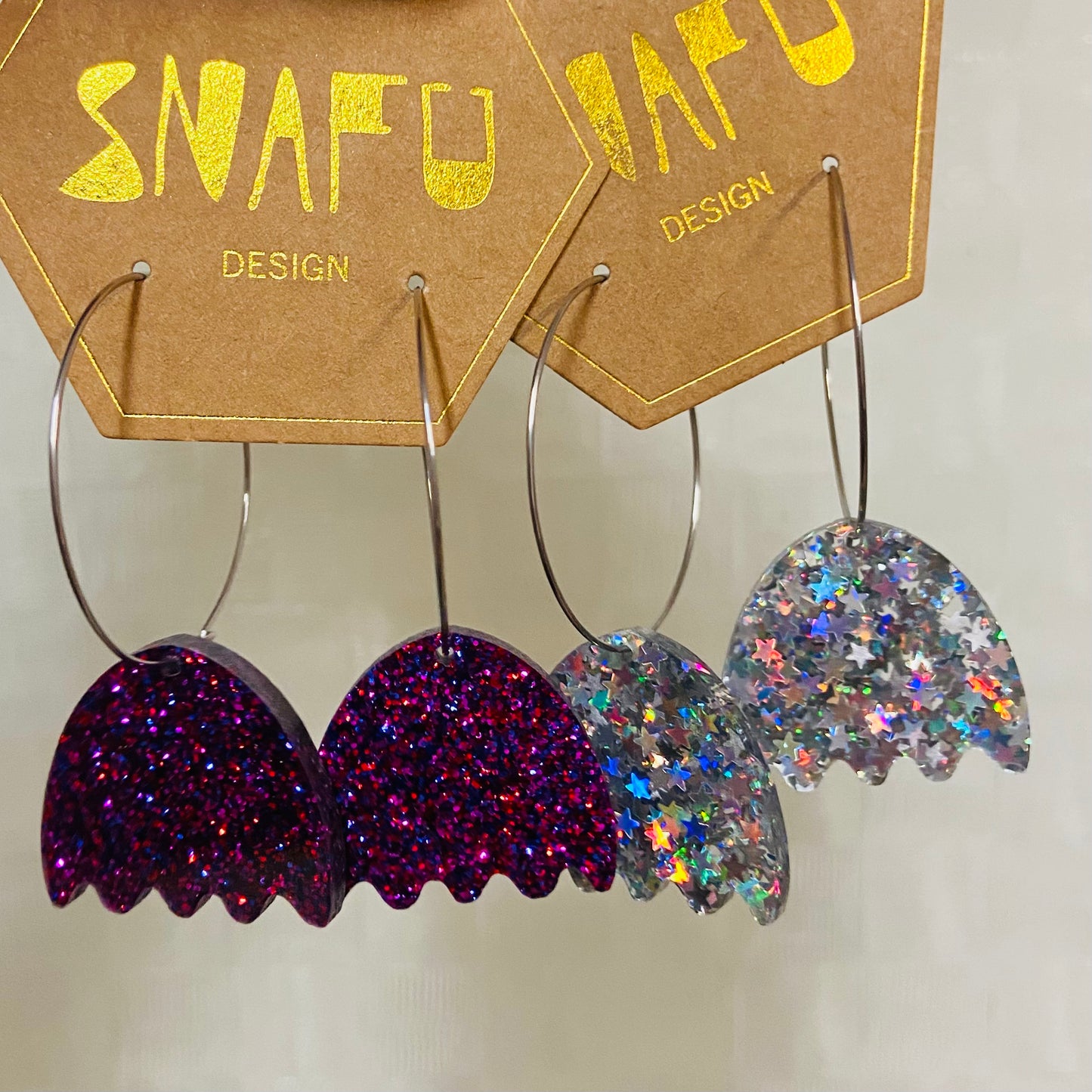 Tulip Dangle Hoop Earrings