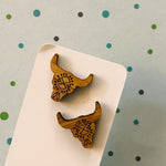 Novelty Studs Earrings - Graphic Wood