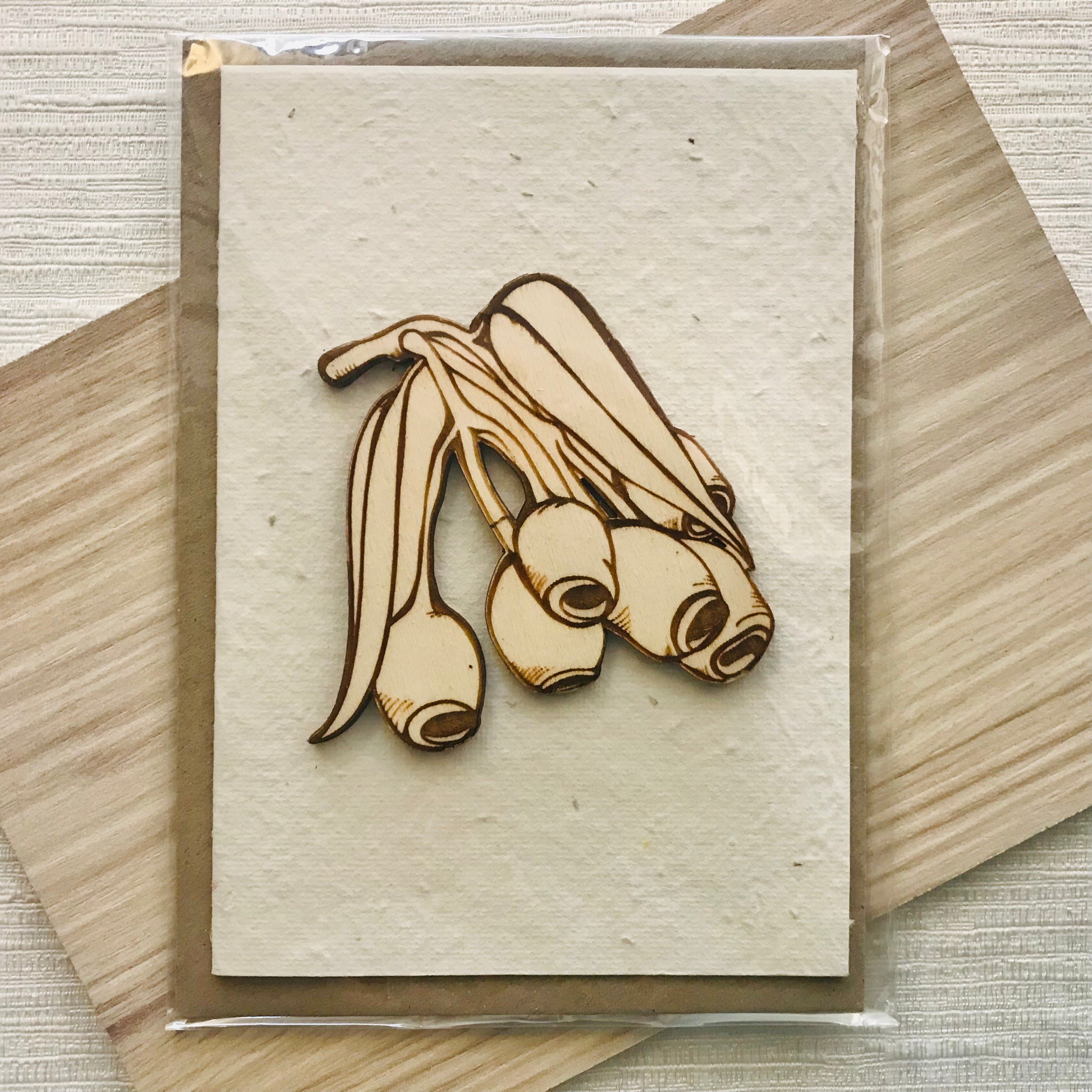 Seed cards with various wooden art