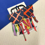 Hand painted leather bold statement earrings - The Jelly Punch