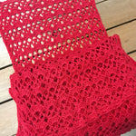 hand-knitted locally - Red Crochet Scarf Shawl