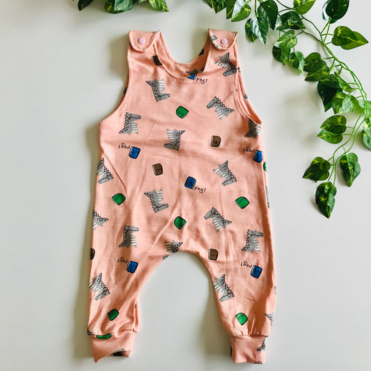 Baby Toddler Long Romper - Pink Crocodiles