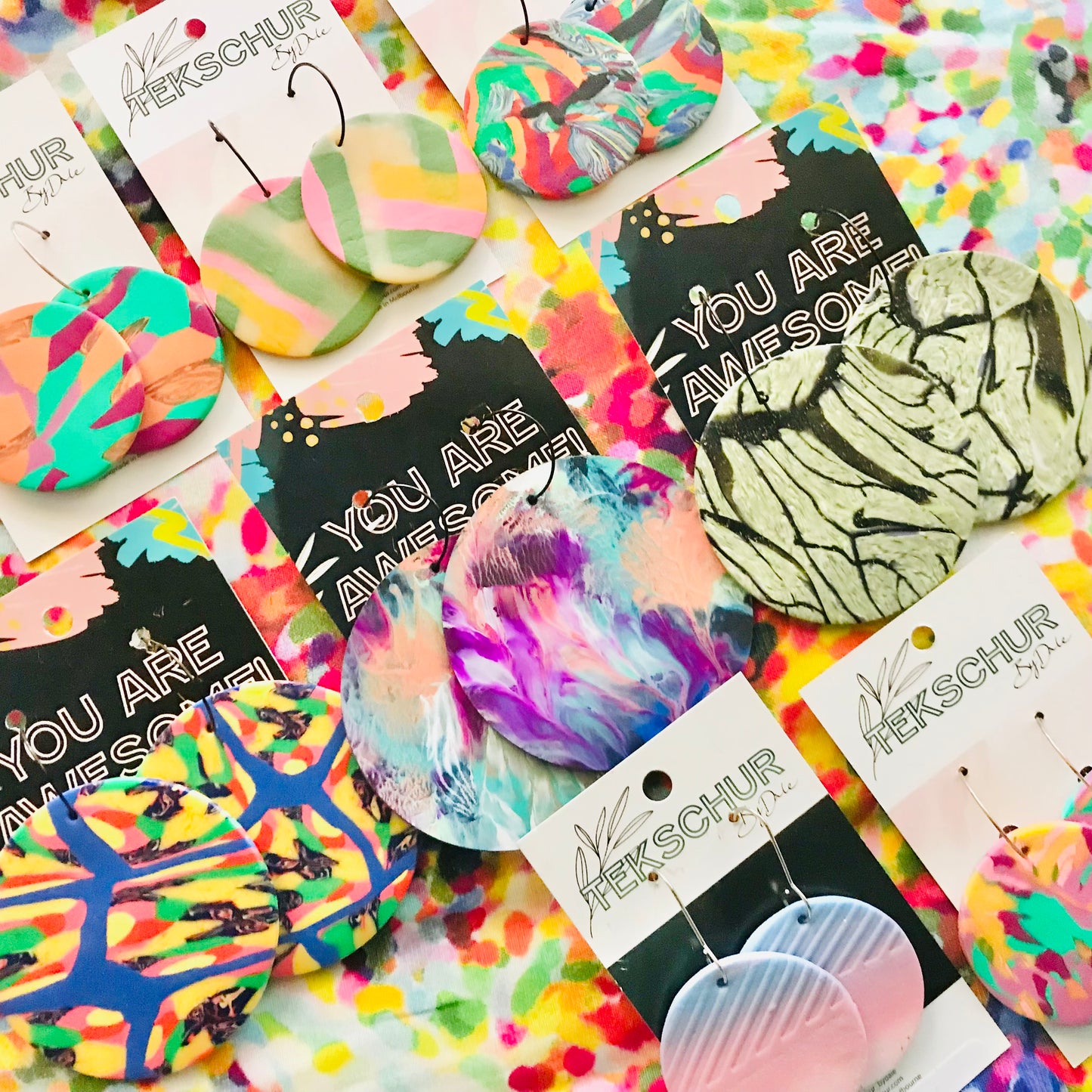 Polymer Clay Earrings - Spheres