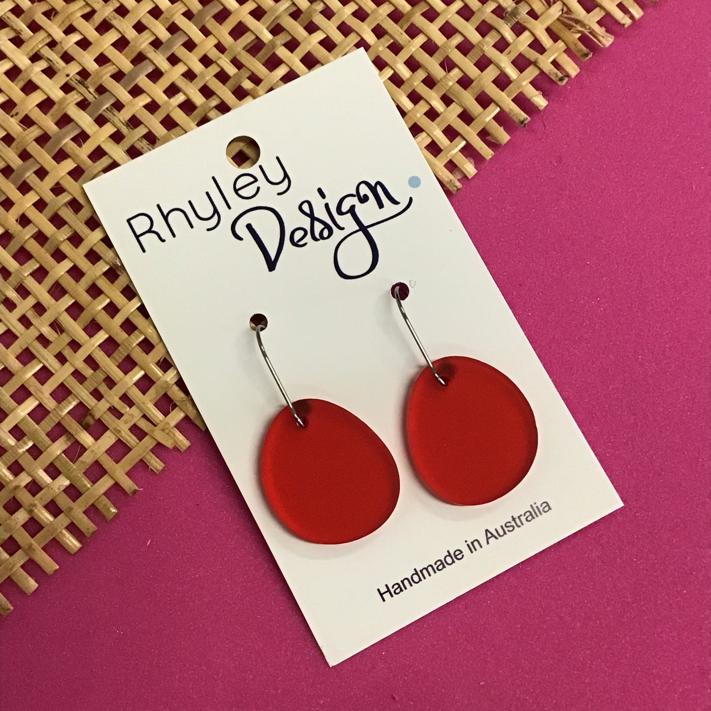 Bold Perspex Drop Disc Earrings - Mini