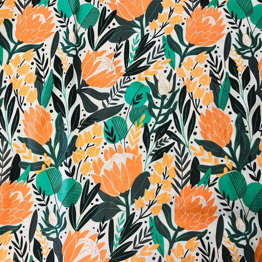 Custom Lamp Shade only - Orange & Black Floral