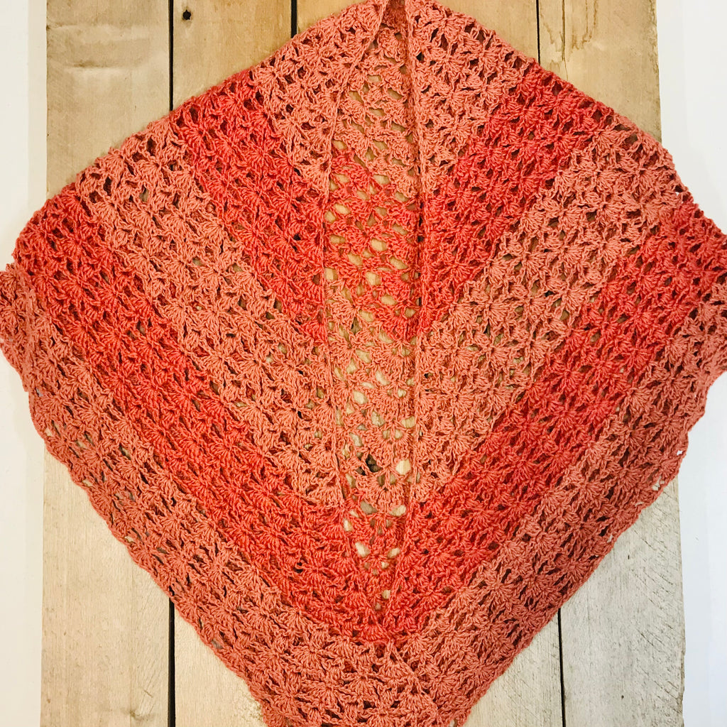 hand-knitted locally - Coral Ombré Crochet Scarf Shawl