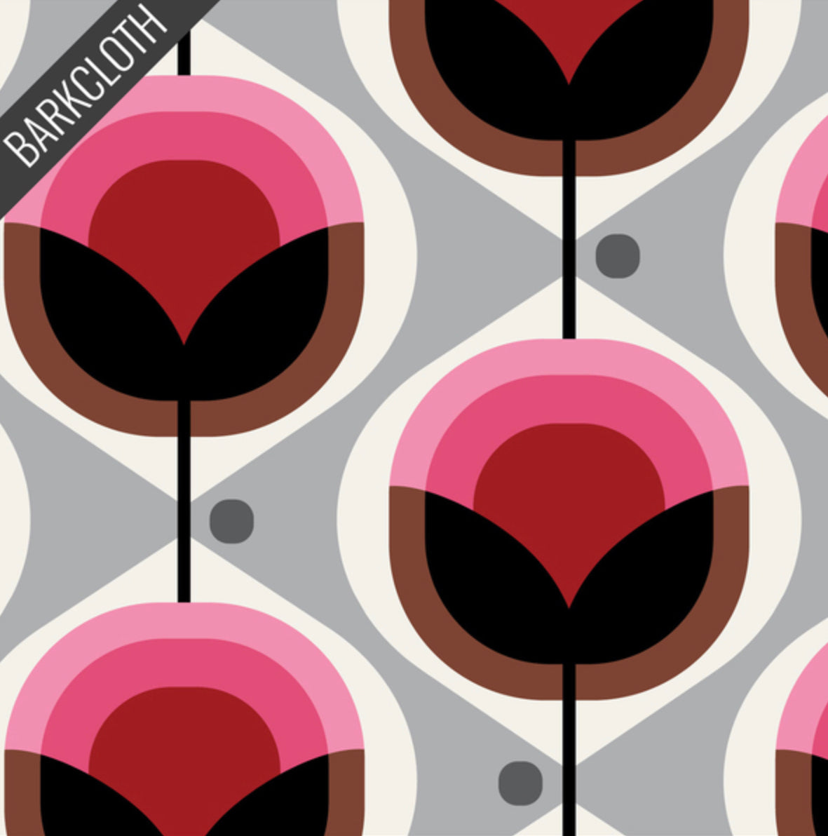 Custom Lamp Shade only - Barkcloth Geo Flower in Pink