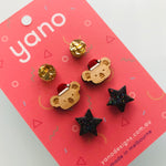 3 Pack of Laser Cut Acrylic CHRISTMAS Stud Earrings - gift pack