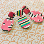 Polymer Clay Handmade Earrings - Candy stripe