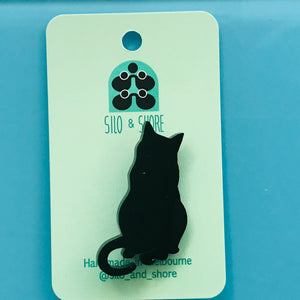 Art Deco Acrylic Brooch - Cats