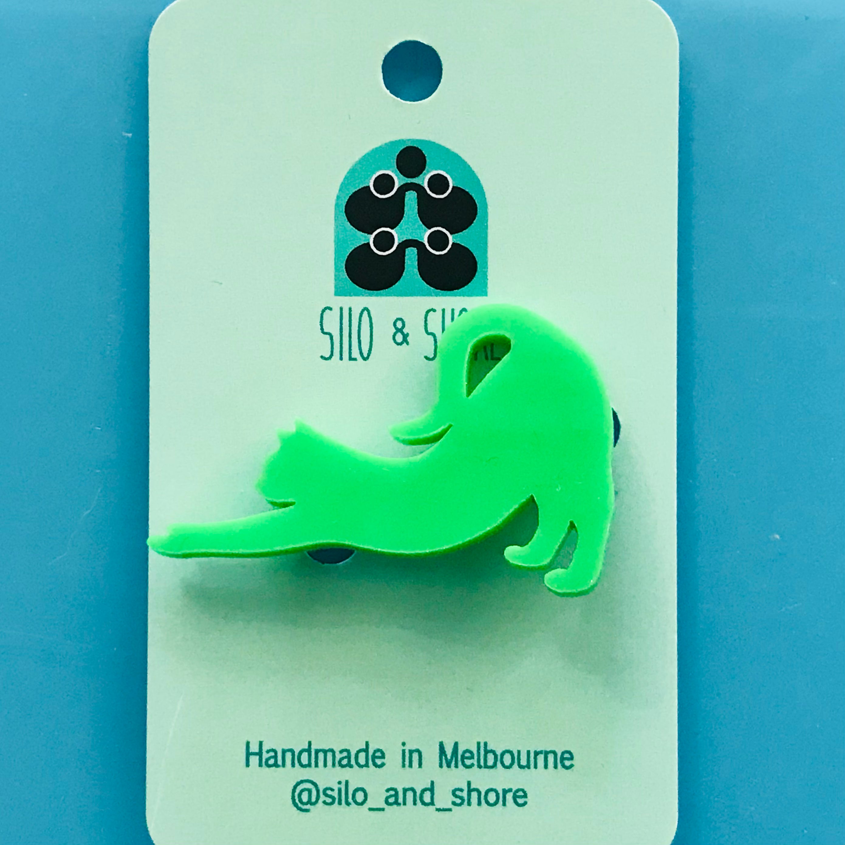 Art Deco Acrylic Brooch - Cats