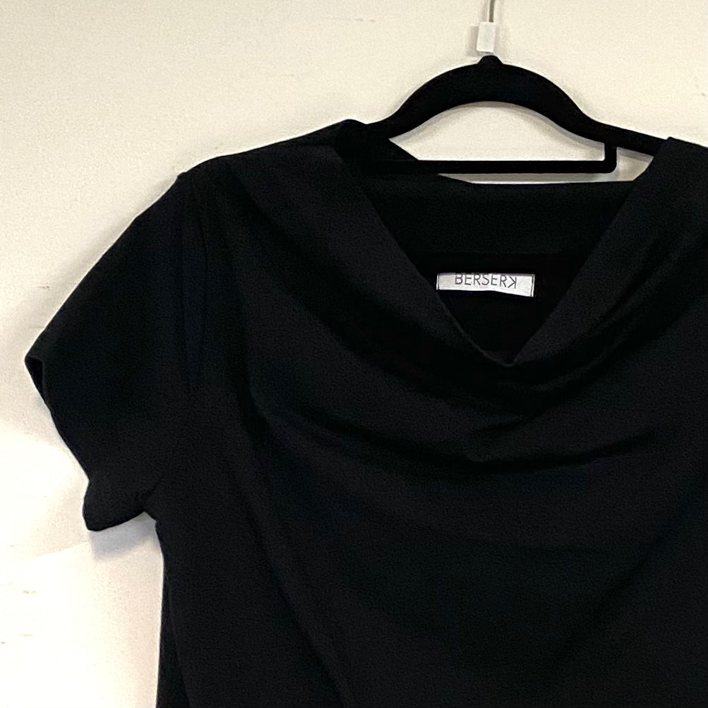 Women's Handmade Cowl Tee - Black