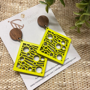 Handpainted Laser Cut earrings - Shapes Range