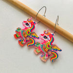 Rainbow Unicorn Hoop Earrings