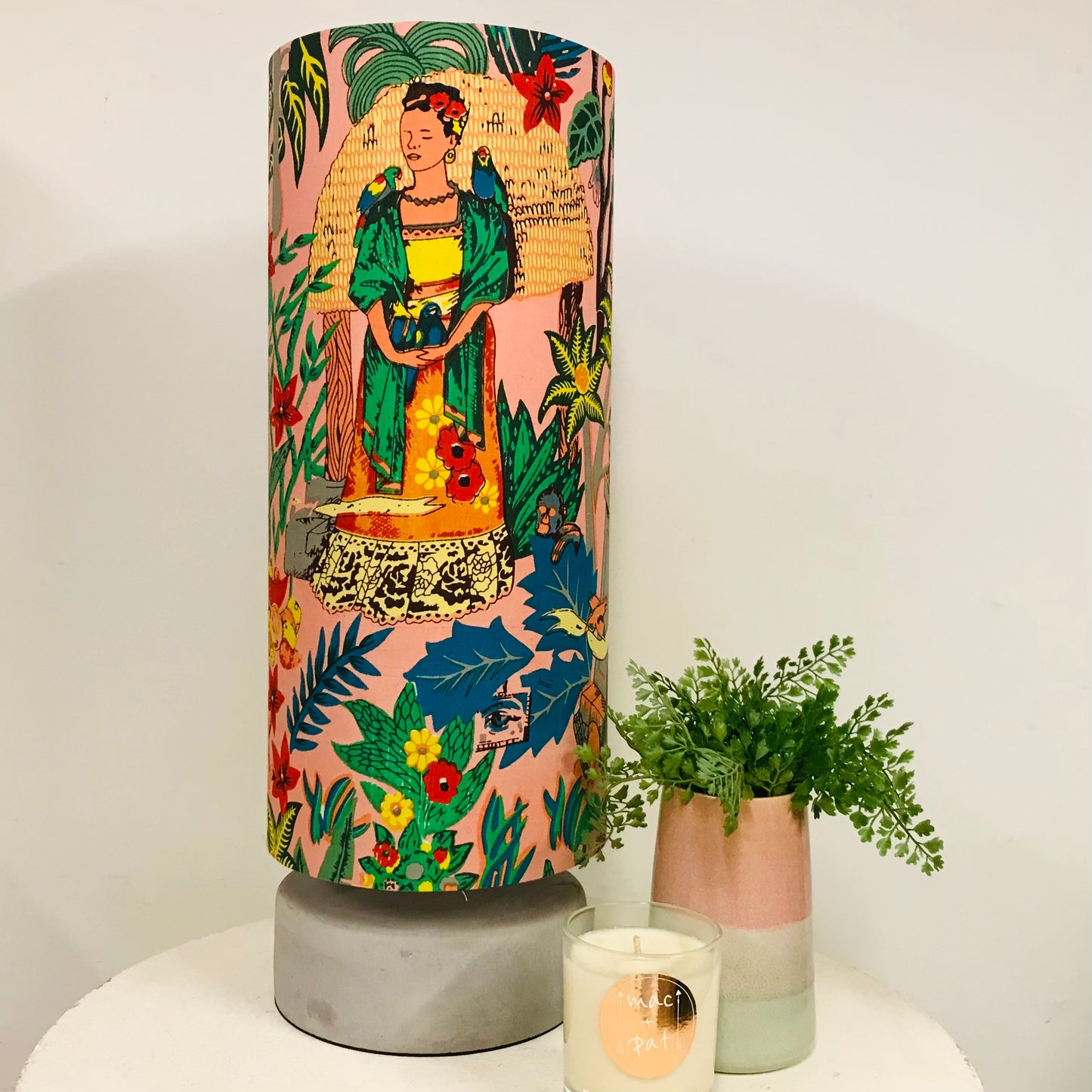 Custom Lamp Shade only - Frida Kahlo on Pink