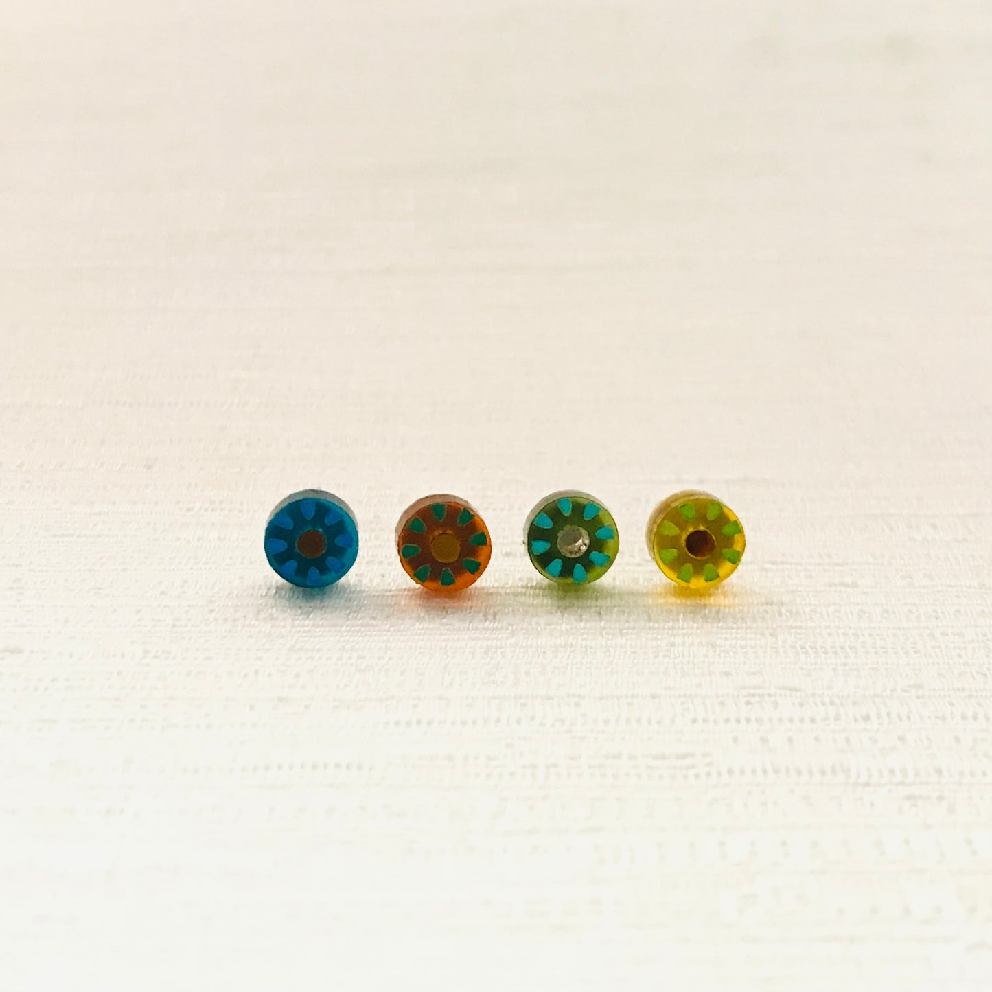 Art Deco Acrylic Earrings - Micro Studs