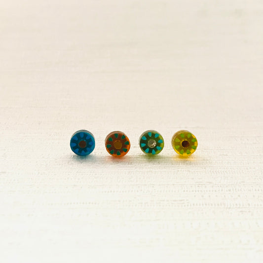 Art Deco Acrylic Earrings - Micro Studs