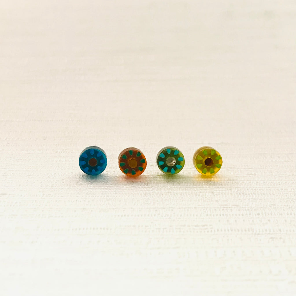 Art Deco Acrylic Earrings - Micro Studs